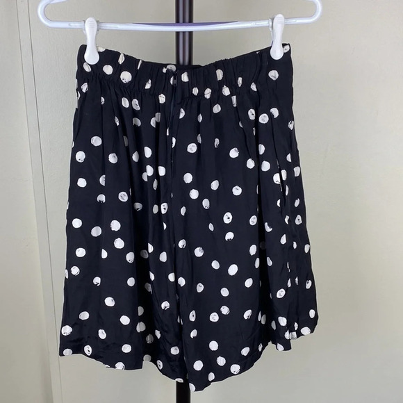 Black and white polkadot zip up retro regency pleated flare pin up skirt small - Picture 14 of 14